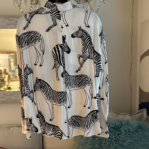 Jane and Delancey Black and White Zebra Print Blouse - Picture 9 of 9